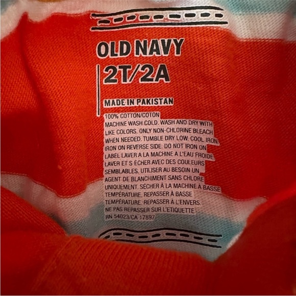 💙 2 NWT Old Navy boys polo shirts 2T navy blue gray white orange stripe bundle - Picture 13 of 13